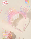 Girls Glitter Birthday Girl Headband