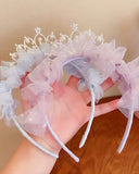 1pc Crown & Pearl Mesh Birthday Headband