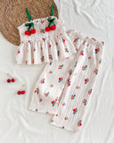 2pcs Girls Floral Camisole & Wide Leg Pants Set – 2pcs Summer Outfit