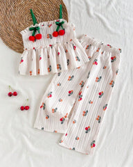 2pcs Girls Floral Camisole & Wide Leg Pants Set β 2pcs Summer Outfit