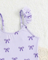 Baby Girls’ Bow Print One-Piece Swimsuit