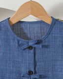 Girls Blue Ruffle Hem Cami & Solid Pants Set