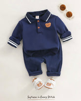 2pcs Baby Boy Bear Knit Pullover Sweatshirt & Blue Winter Pants