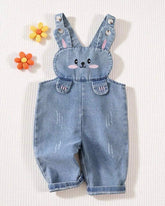 Baby Girl Embroidered Denim Jumpsuit
