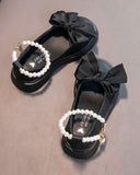 Premium Black Girls Pearl Princess Sandals