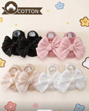 4 Pairs Baby Socks With Bow Decor - Black Addition