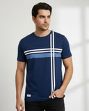 Men's Striped Crew Neck Short Sleeve Casual Versatile T-Shirt