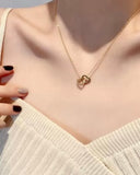 Double Heart Pendant Necklace
