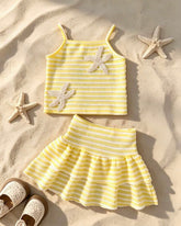 Baby Girl Pineapple Striped Camisole & Skirt Set