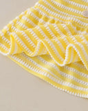 Baby Girl Pineapple Striped Camisole & Shorts Set with Matching Bag