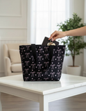 Royal Blue Bow & Heart Print Travel Tote Bag