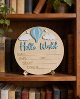 Baby Boy Birth Announcement Wooden Plaque
