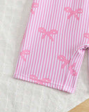 Full Sleeves Pink Bow swimming Costume