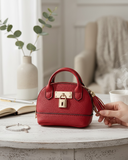Mini Burgundy PU Leather Bag - Bag Charm