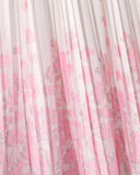 Teen Girls 2-Piece Pink Floral Print Pleated Dress & Cardigan Set