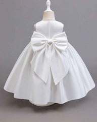White Rose Bow Princess Dress