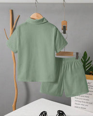 2 pc Boys' Green POLO Shirt And Shorts Set
