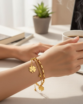 Dual Layer Fine Belle Clovers Bracelet