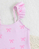 Baby Girls’ Bow Print One-Piece Swimsuit