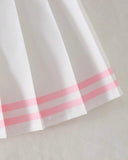 Girls Light Pink Tennis Outfit Set – Sleeveless Polo Shirt & Pleated Skirt