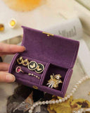 Soft Fabric Jewellery Box (Pink, Beige, Red, Navy Blue, Dark Green, Purple)