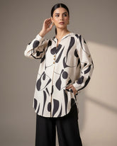 Black Printed Co-Ord Set – Elegant Shirt & Pants 2PCS