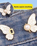 2 Pairs of Butterfly Waist Cincher Jeans Buttons for Adjustment