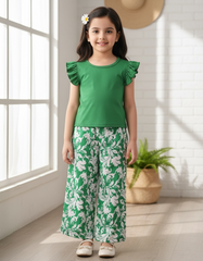 Girls’ Green Flutter Sleeve Co-Ord Set