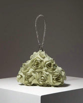 Pistachio Colour Elegant Floral Mini Wallet & Bridesmaid Party Clutch