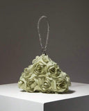 Pistachio Colour Elegant Floral Mini Wallet & Bridesmaid Party Clutch