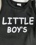 Baby Boys 3pc Black Letter Print Tank Top, Shorts & Hat Set