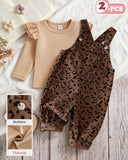 Baby Girl Leopard Print Jumpsuit & Long Sleeve Top Set