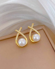 Necklace Chain including Pendant With White Pearl Necklace Earring