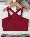 Girls Multi-Layer Tassel Halter Neck Summer Top