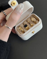 Mini Portable Leather Rings Box Type A (Black, Pink, White, Grey, Red, Sky Blue)