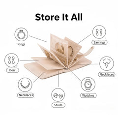 Travel PU Leather Jewelry Storage Book (4 Colours)