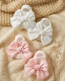 2 Pairs Baby Socks With Bow Decor
