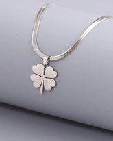 Silver Four-Leaf Clover Pendant Necklace