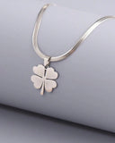 Silver Four-Leaf Clover Pendant Necklace