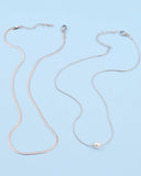 2pcs Silver Faux Pearl Decor Necklace for Women