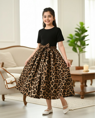 Black Leopard Patchwork Dress – Bold Summer Style