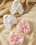 2 Pairs Baby Socks With Bow Decor