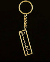 Personalized Stainless Steel Name Keychain with Rectangular Pendant