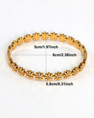 Anti-Tarnish Golden Daisy and Zirconia Bracelet