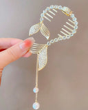 Faux Pearl Tassel Hair Clips