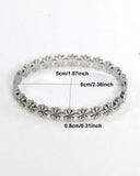 Anti-Tarnish Silver Daisy and Zirconia Bracelet