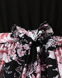 Sweet Black & Pink Floral Patchwork Dress – Summer Ready