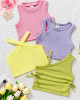 4pc Baby Girl Summer Outfit Set – Multiple Colours Tank Tops