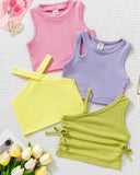4pc Baby Girl Summer Outfit Set – Multiple Colours Tank Tops