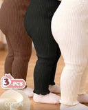 3pc Baby girl Ribbed Leggings